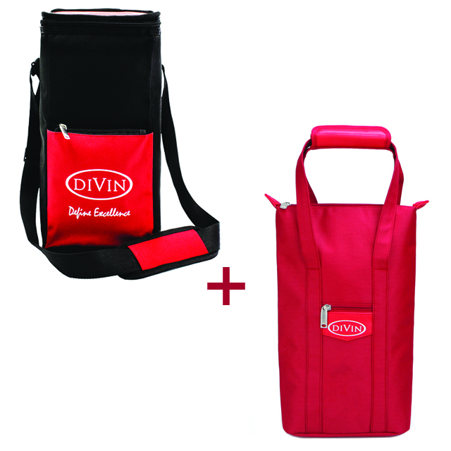 Observ Insulated Wine Tote Bag Wine Bottle Carrier with Bottle Opener Observ Life WBR Red