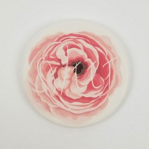 Absorbent Coasters For Drinks, Square, Flower Pattern
