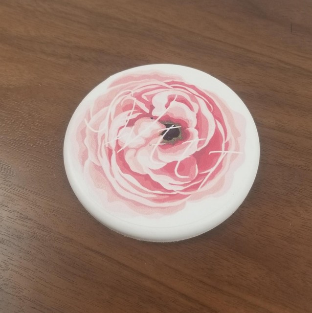 Absorbent Coasters For Drinks, Square, Flower Pattern - thumbnail 2